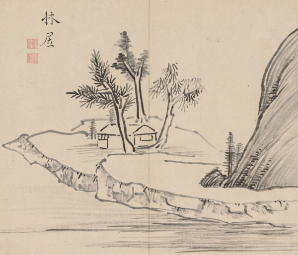 Double Album of Landscape Studies after Ikeno Taiga, Volume 2 (leaf 22), 18th century. Aoki Shukuya