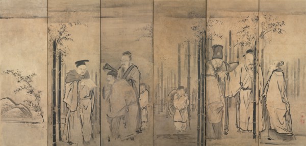 Seven Sages of the Bamboo Grove; Four Elders of Mt. Shang, 1600s. Kano Tan’yu (Japanese, 1602-1674)