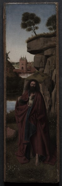 Saint John the Baptist in a Landscape, c. 1445. Attributed to Petrus Christus (Netherlandish, c.