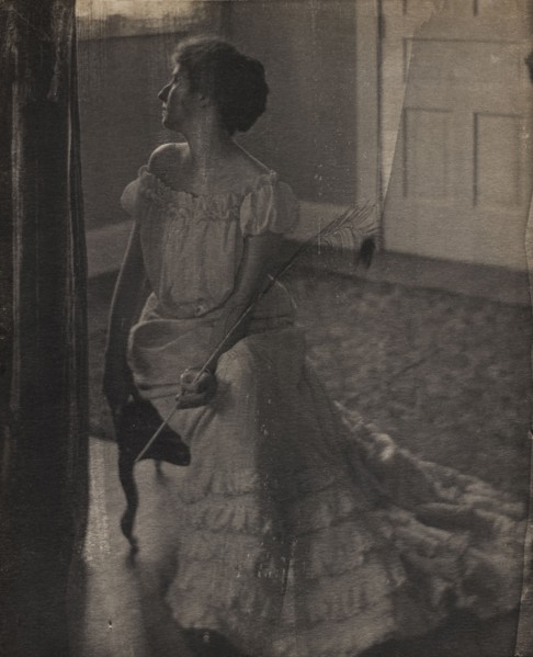 The Peacock Feather, c. 1902. Clarence H. White (American, 1871-1925). Platinum print with
