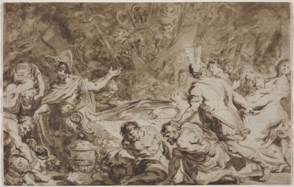 The Funeral of Decius Mus, 1774. Jean-Honoré Fragonard (French, 1732-1806). Brush and brown ink and