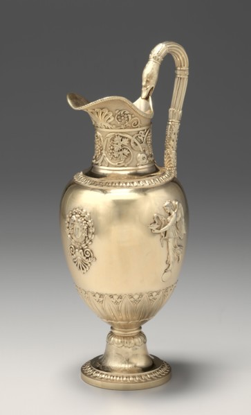 Ewer (aiguière), c. 1817. Jean Baptiste Claude Odiot (French). Silver gilt; overall: 24.6 x 11.6 x