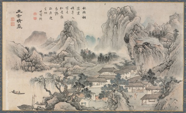 One of Eight Views of Xiao and Xiang Rivers, 1788. Tani Buncho (Japanese, 1763-1841). Sections of a