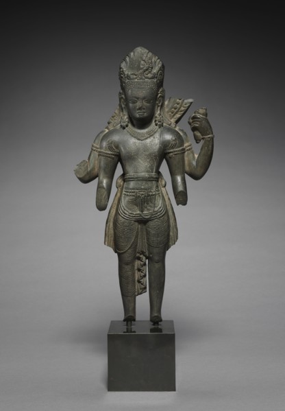 Vishnu, 800s. Nepal, style of Changu Narayan, 9th century. Schist; overall: 43.8 cm (17 1/4 in.).