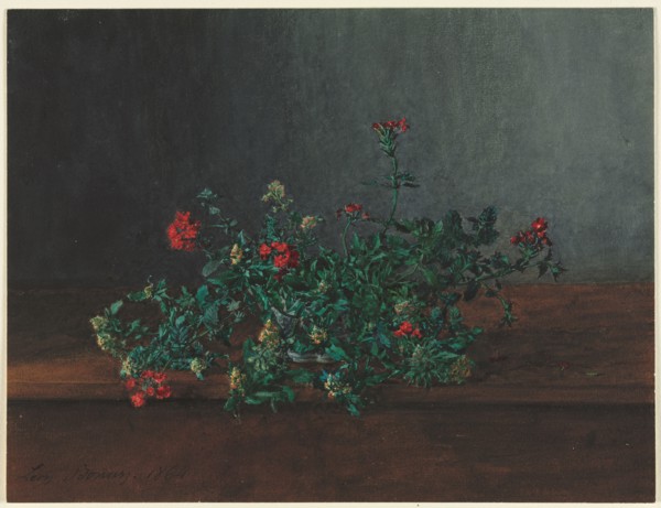 Still Life with Wild Flowers, 1864. Léon Bonvin (French, 1834-1866). Watercolor and gouache; sheet: