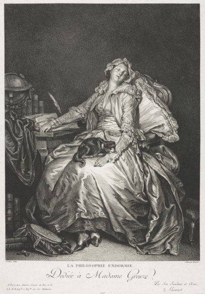 Madame Greuze Asleep, 1776. Jean-Michel the Younger Moreau (French, 1741-1814). Etching and