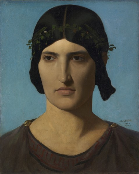 Head of an Italian Woman, 1847-1860. Jean-Léon Gérôme (French, 1824-1904). Oil on fabric; framed: