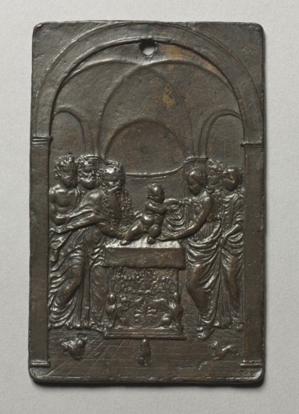 Presentation in the Temple, c. 1505. Moderno (Italian, 1467-1528). Bronze; overall: 9.9 x 6.4 cm (3
