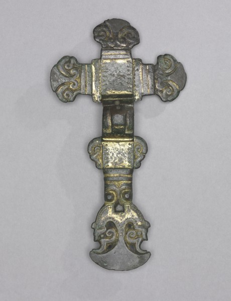 Fibula, 500s. Anglo-Saxon, Migration period, 6th century. Gilt bronze; overall: 14 x 7.7 cm (5 1/2