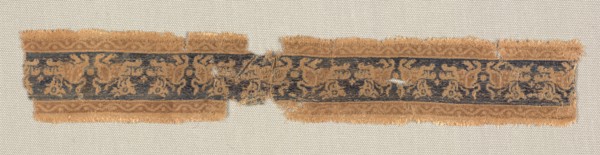 Fragment of Band or Border, 6th century. Syria, 6th century. Compound twill weave, silk; overall: 3