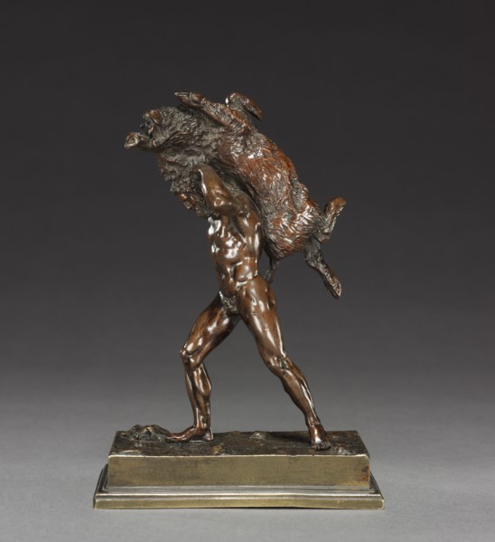 Hercules Carrying the Erymanthean Boar, c. 1820-1830. Antoine-Louis Barye (French, 1796-1875).