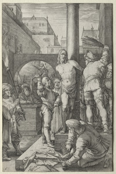 The Flagellation (from The Passion). Hendrick Goltzius (Dutch, 1558–1617). Engraving
