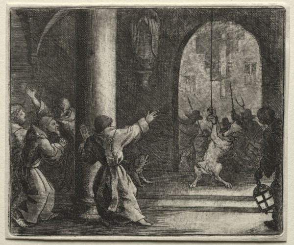 Reynard the Fox:  Reynard Tricks the Wolf. Allart van Everdingen (Dutch, 1621-1675). Etching