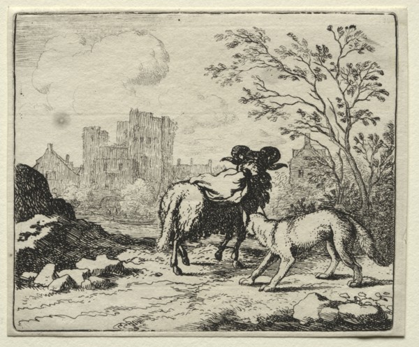 Reynard the Fox:  Reynard Sends a Packet to the Lion. Allart van Everdingen (Dutch, 1621-1675).