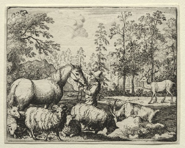 Reynard the Fox:  The Jealous Horse. Allart van Everdingen (Dutch, 1621-1675). Etching