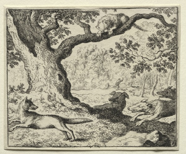 Reynard the Fox:  The Disloyal Cat. Allart van Everdingen (Dutch, 1621-1675). Etching