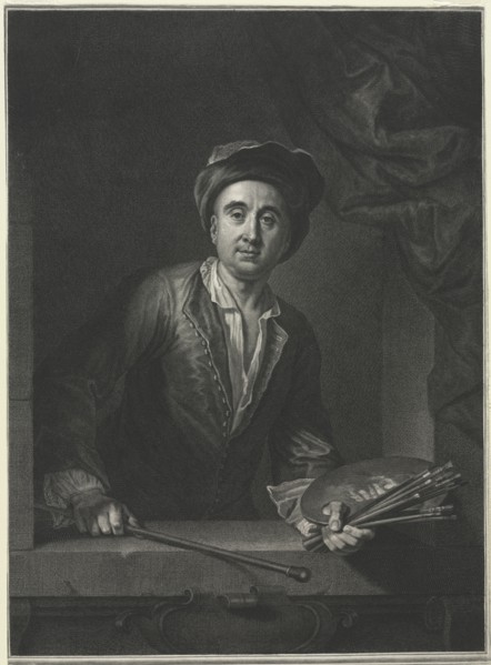 François de Troy, after a Self-Portrait. Pierre Drevet (French, 1663-1738). Engraving