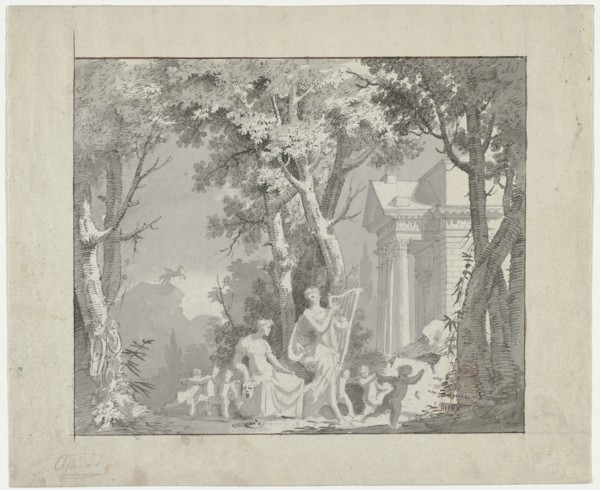 Classical Scene, 1775-1800. Circle of Francisco Vieira (Portuguese, 1765-1805). Pen and brown and