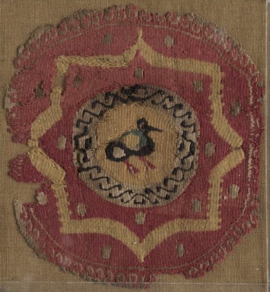 Circular Segmentum with Eight-Pointed Star and Bird, 600s - 700s. Egypt, 7th - 8th century.