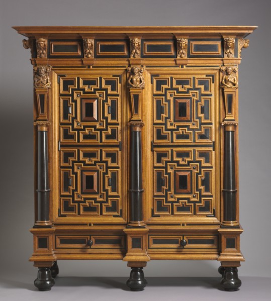 Wardrobe (Kast), c. 1625-50. Holland, 17th century. Oak with ebony and rosewood veneers; overall:
