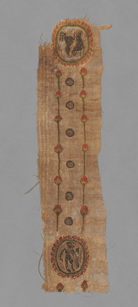 Fragment with Two Roundels and a Band, 600s - 700s. Egypt, Umayyad period (?), 7th-8th century.