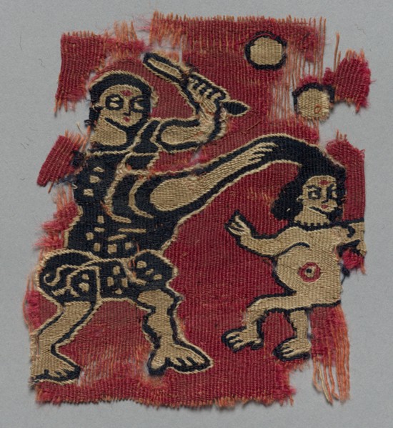 Fragment of an Ornament, 700s - 800s. Egypt, Byzantine period, 8th - 9th century. Tapestry weave: