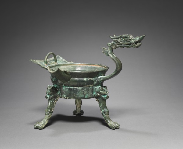 Tripod Container with Dragon-Head Handle (Zhadou), 500s. China, Southern and Northern Dynasties