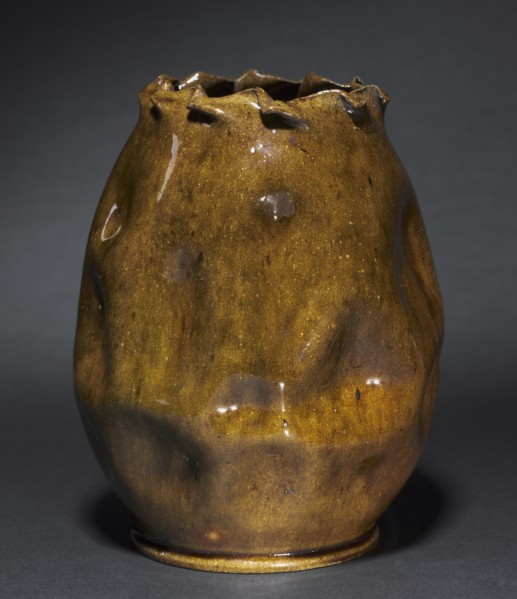 Vase, c. 1900. George E. Ohr (American, 1857-1918). Stoneware; overall: 16.3 x 13 cm (6 7/16 x 5