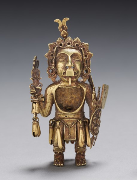 Figure of a Warrior, after 1325. Central Mexico, Tetzcoco?, Aztec, Post-Classic Period.