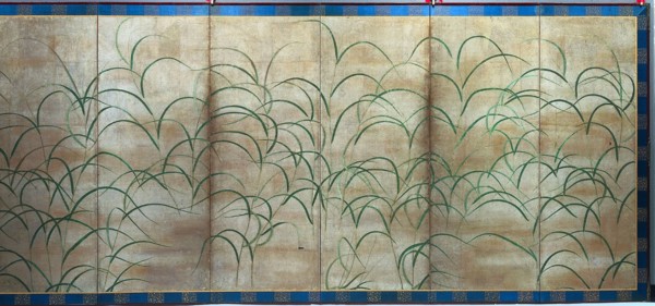 Pampas Grasses, c. 1525. Japan, Muromachi period (1392-1573). Pair of six-fold screens, ink, color,