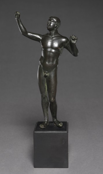 Wrestler, 100-30 BC. Greece, Greco-Roman Period, late Ptolemaic Dynasty. Bronze. solid cast, with