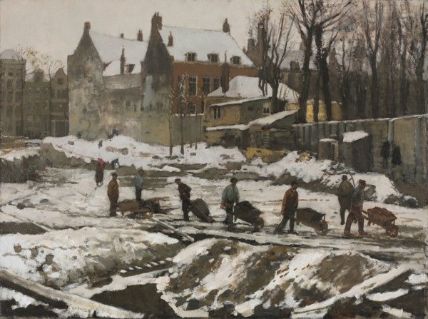 Construction Site in Amsterdam, c. 1902. George Hendrik Breitner (Dutch, 1857-1923). Oil on fabric;