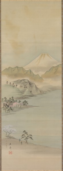 Lake Suwa, 19th century. Ando Hiroshige (Japanese, 1797-1858). Hanging scroll; ink and color on