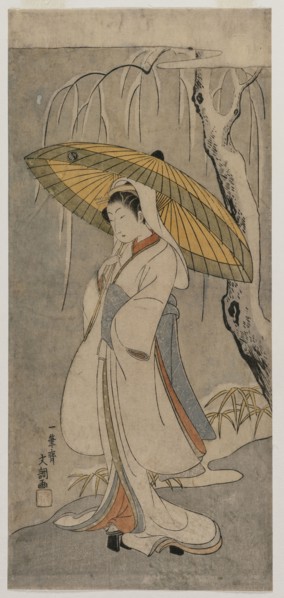Segawa Kikunojo II as the Heron Maiden (from the series Ichimura Theater), 1770. Ippitsusai Buncho