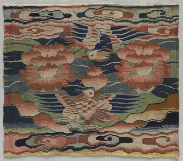 Rank Badge with Mandarin Ducks, c. 1500-1550. China, Ming dynasty (1368-1644). K'o-ssu: silk and