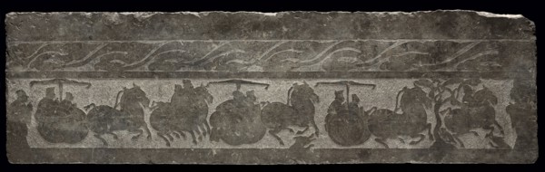 Funerary Relief with Chariot Procession, 2nd Century. China, style of Wu Family Shrines,