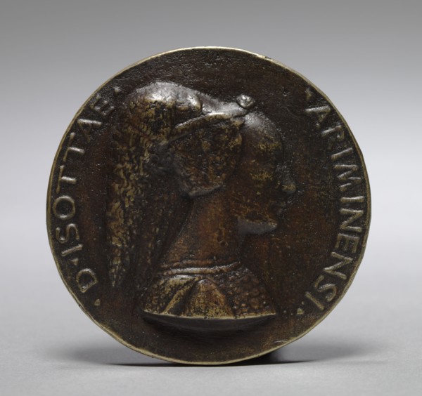 Medal of Isotta degli Atti da Rimini (obverse) and (reverse), 15th century. Matteo de' Pasti