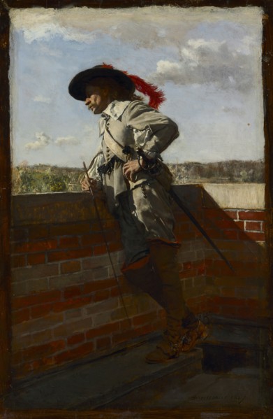 On a Terrace, 1867. Ernest Meissonier (French, 1815-1891). Oil on wood panel; framed: 50.5 x 40 x 8