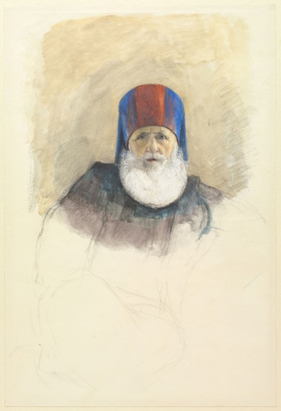 Study for Mehmet Ali Pasha, c. 1844. John Frederick Lewis (British, 1805-1876). Watercolor,