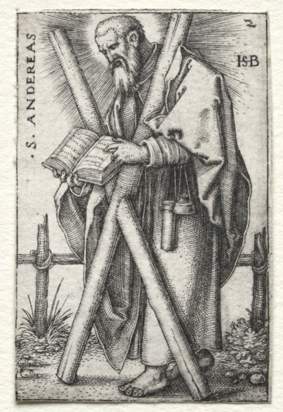 St. Andrew, 1545-1546. Hans Sebald Beham (German, 1500-1550). Engraving