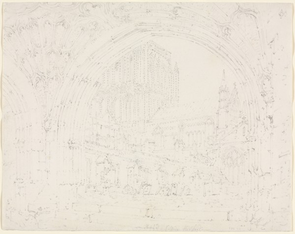 Hereford Cathedral, c. 1793. Joseph Mallord William Turner (British, 1775-1851). Graphite; overall: