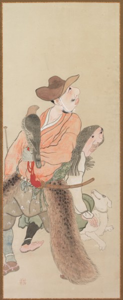 Genre Figures, c. 1816. Tatabe Socho (Japanese, 1760-1814). Hanging scroll; ink and color on paper;