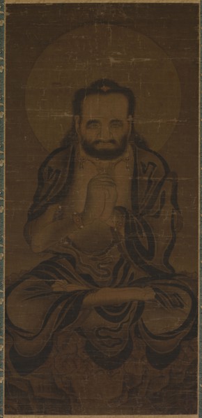 Sakyamuni Buddha, 1300s. China, Yuan dynasty (1271-1368). Hanging scroll; ink and color on silk;