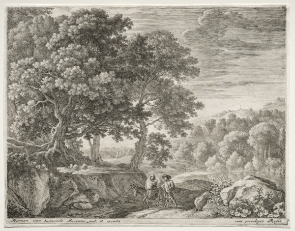 The Flight Into Egypt: The Flight Into Egypt, c. 1652-1654. Herman van Swanevelt (Dutch, c.