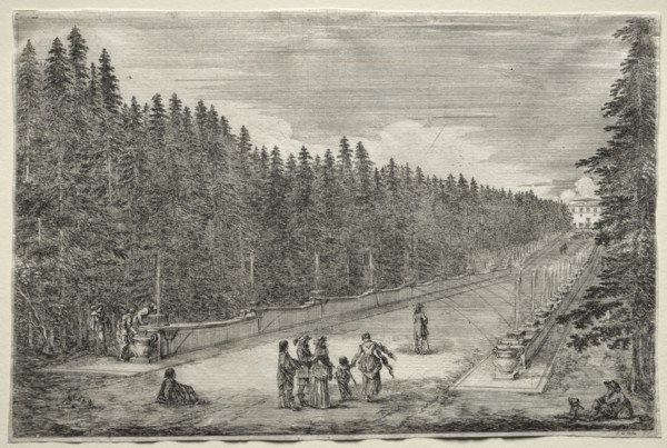 Views of the Villa of Pratolino:  The Promenade of the Fountains. Stefano Della Bella (Italian,