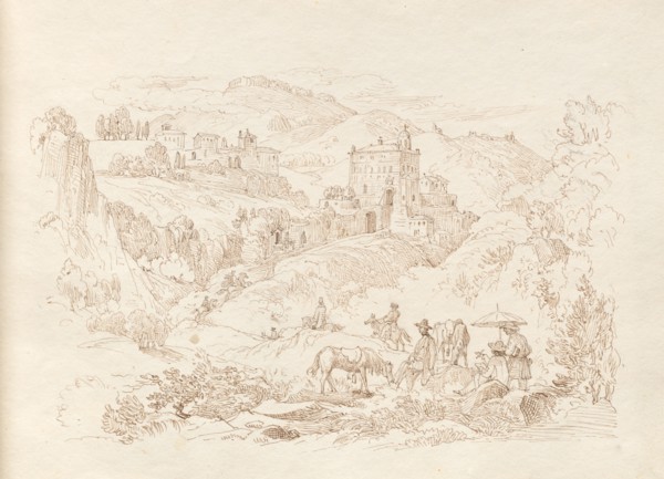 Album with Views of Rome and Surroundings, Landscape Studies, page 43a: Roman Landscape. Franz