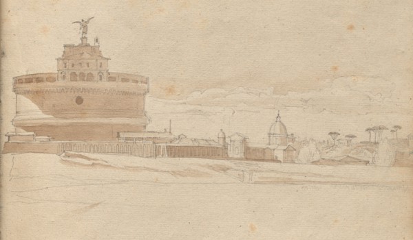 Album with Views of Rome and Surroundings, Landscape Studies, page 23a: Castle Saint Angelo, Rome.