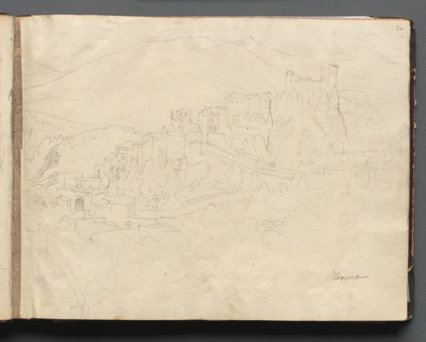 Album with Views of Rome and Surroundings, Landscape Studies, page 02a: "Olevano". Franz Johann