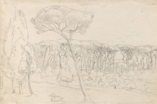 Album with Views of Rome and Surroundings, Landscape Studies, page 46a: "Frasciti". Franz Johann