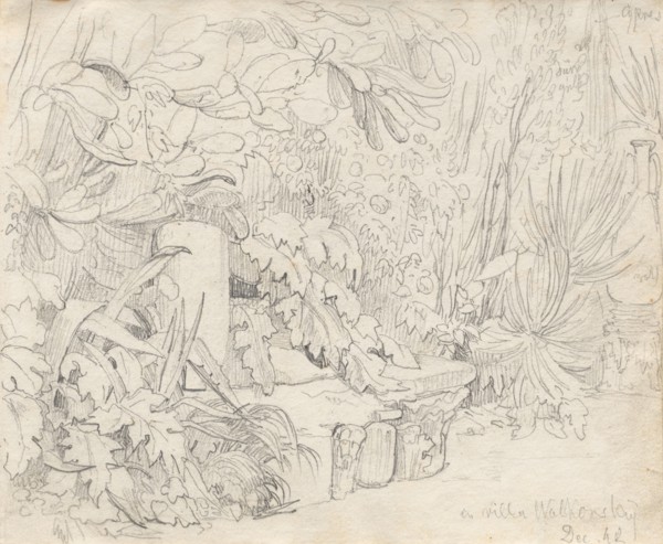 Album with Views of Rome and Surroundings, Landscape Studies, page 03a: In villa Walkonsky. Franz